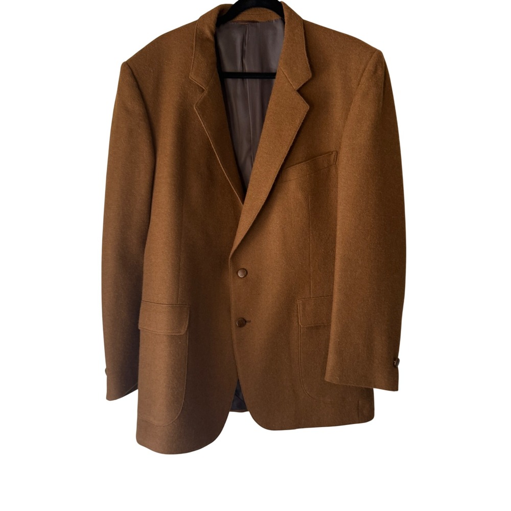 Edward Chapman Vintage Mens Wool Alpaca Blazer Jacket 46 Tall Brown‎ Sport Coat